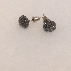 Gunmetal Pave Stud Earring